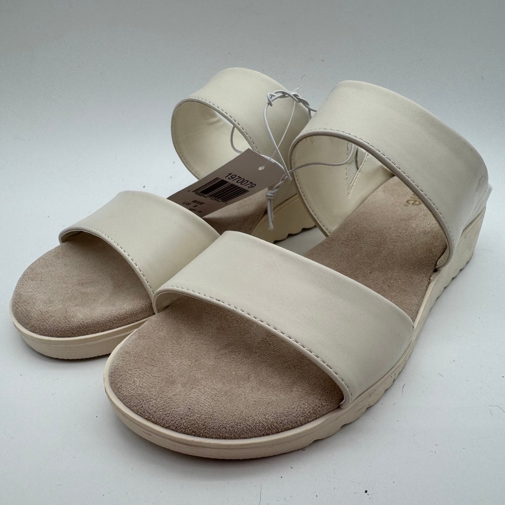 Kensie Endy Comfort Ivory Double Strap Slide Sandals Women's Size 8 Store Try On
